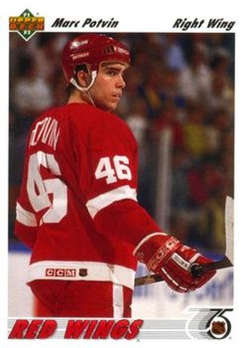 #405 Marc Potvin - Detroit Red Wings - 1991-92 Upper Deck Hockey