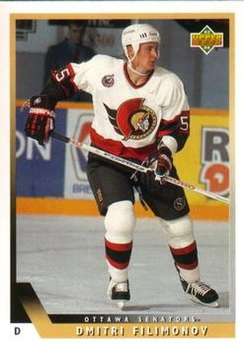#405 Dmitri Filimonov - Ottawa Senators - 1993-94 Upper Deck Hockey