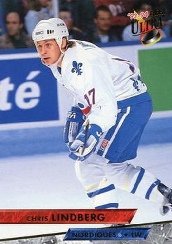 #405 Chris Lindberg - Quebec Nordiques - 1993-94 Ultra Hockey