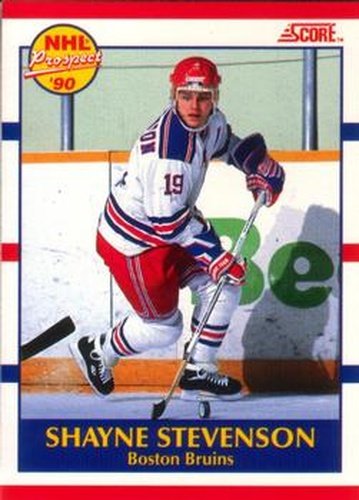 #405 Shayne Stevenson - Boston Bruins - 1990-91 Score Canadian Hockey