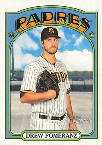 #405 Drew Pomeranz - San Diego Padres - 2021 Topps Heritage Baseball