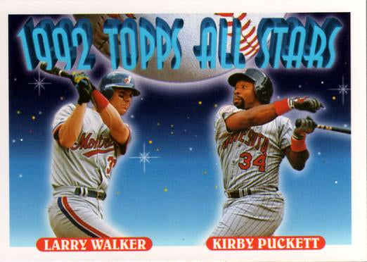 #406 Larry Walker / Kirby Puckett - Montreal Expos / Minnesota Twins - 1993 Topps Baseball