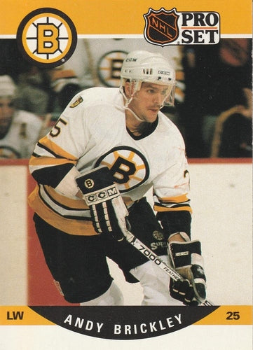 #406 Andy Brickley - Boston Bruins - 1990-91 Pro Set Hockey