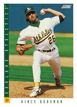 #406 Vince Horsman - Oakland Athletics - 1993 Score Baseball