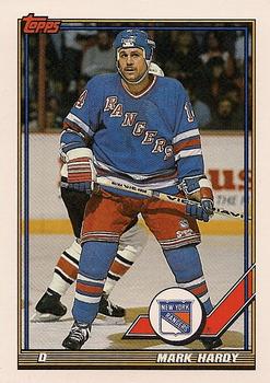 #406 Mark Hardy - New York Rangers - 1991-92 Topps Hockey
