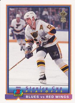 #406 Blues vs Red Wings - St. Louis Blues / Detroit Red Wings - 1991-92 Bowman Hockey