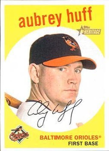 #406 Aubrey Huff - Baltimore Orioles - 2008 Topps Heritage Baseball