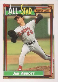 #406 Jim Abbott - California Angels - 1992 Topps Baseball
