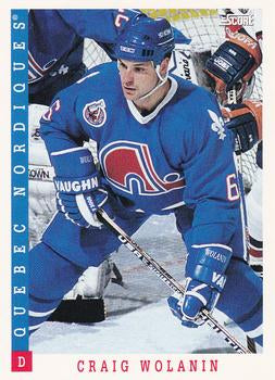 #406 Craig Wolanin - Quebec Nordiques - 1993-94 Score Canadian Hockey