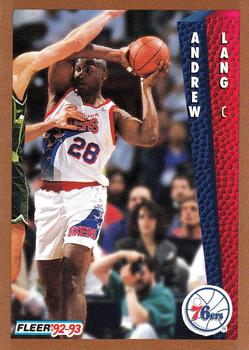 #406 Andrew Lang - Philadelphia 76ers - 1992-93 Fleer Basketball