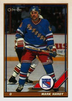 #406 Mark Hardy - New York Rangers - 1991-92 O-Pee-Chee Hockey