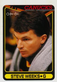 #407 Steve Weeks - Vancouver Canucks - 1990-91 O-Pee-Chee Hockey