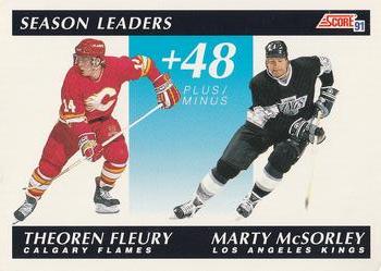 #407 Theoren Fleury / Marty McSorley - Calgary Flames / Los Angeles Kings - 1991-92 Score American Hockey