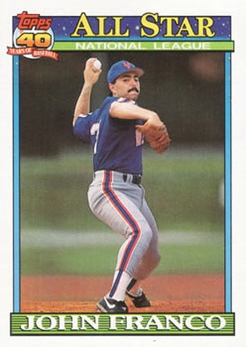 #407 John Franco - New York Mets - 1991 Topps Baseball