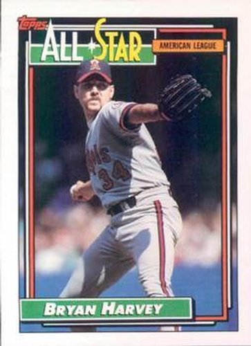 #407 Bryan Harvey - California Angels - 1992 Topps Baseball