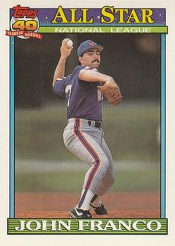 #407 John Franco - New York Mets - 1991 O-Pee-Chee Baseball