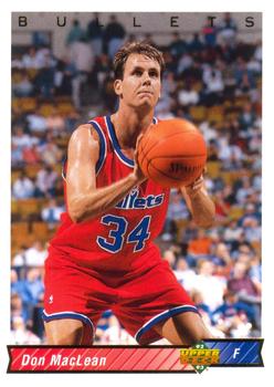 #408 Don MacLean - Washington Bullets - 1992-93 Upper Deck Basketball