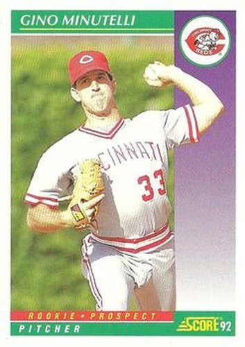 #408 Gino Minutelli - Cincinnati Reds - 1992 Score Baseball