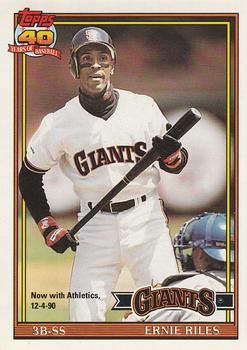 #408 Ernie Riles - Oakland Athletics - 1991 O-Pee-Chee Baseball