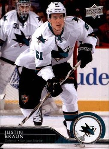 #408 Justin Braun - San Jose Sharks - 2014-15 Upper Deck Hockey