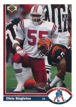 #408 Chris Singleton - New England Patriots - 1991 Upper Deck Football