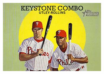 #408 Keystone Combo Chase Utley / Jimmy Rollins - Philadelphia Phillies - 2008 Topps Heritage Baseball