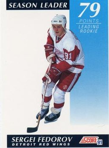 #408 Sergei Fedorov - Detroit Red Wings - 1991-92 Score American Hockey