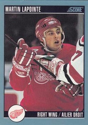 #409 Martin Lapointe - Detroit Red Wings - 1992-93 Score Canadian Hockey