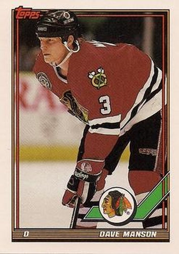 #409 Dave Manson - Chicago Blackhawks - 1991-92 Topps Hockey