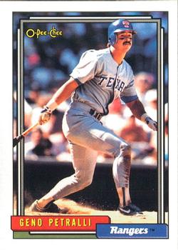#409 Geno Petralli - Texas Rangers - 1992 O-Pee-Chee Baseball