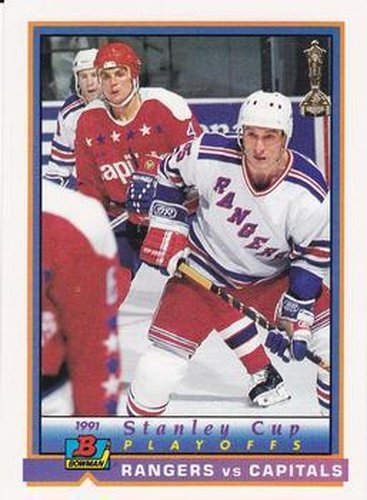 #409 Rangers vs Capitals - New York Rangers / Washington Capitals - 1991-92 Bowman Hockey