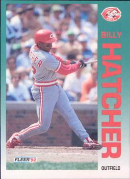 #409 Billy Hatcher - Cincinnati Reds - 1992 Fleer Baseball