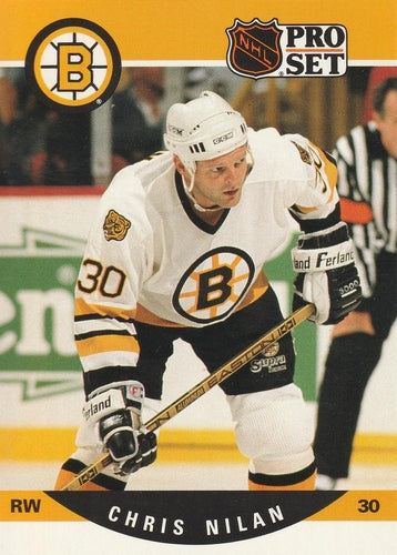 #409 Chris Nilan - Boston Bruins - 1990-91 Pro Set Hockey
