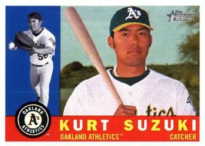 #409 Kurt Suzuki - Oakland Athletics - 2009 Topps Heritage Baseball