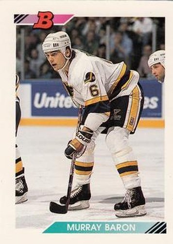 #409 Murray Baron - St. Louis Blues - 1992-93 Bowman Hockey