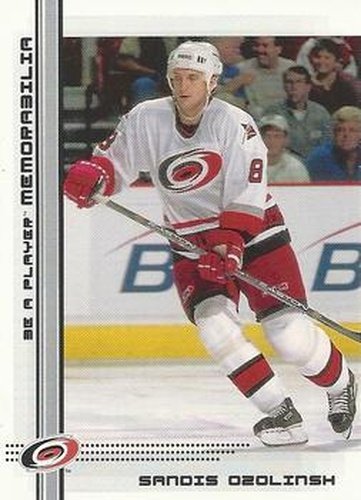 #409 Sandis Ozolinsh - Carolina Hurricanes - 2000-01 Be a Player Memorabilia Hockey