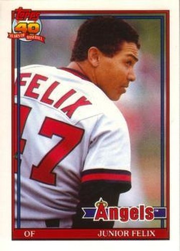 #40T Junior Felix - California Angels - 1991 Topps Traded Baseball
