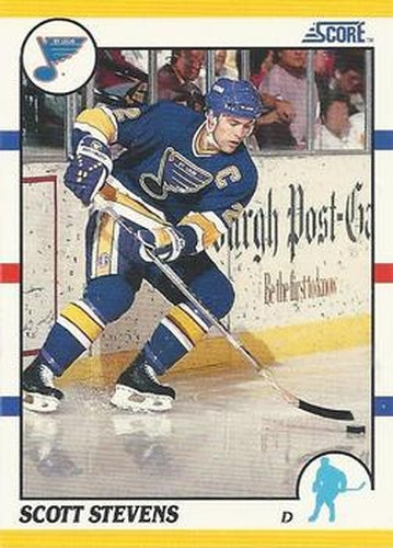#40T Scott Stevens - St. Louis Blues - 1990-91 Score Rookie and Traded Hockey