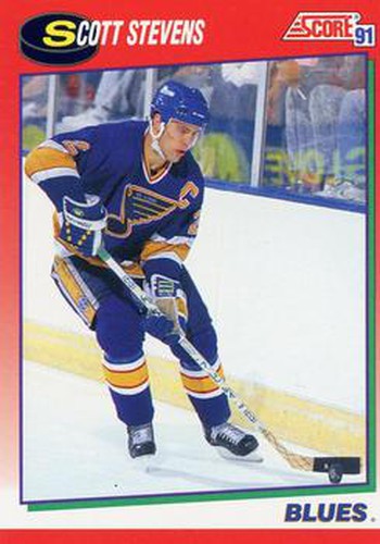 #40 Scott Stevens - St. Louis Blues - 1991-92 Score Canadian Hockey