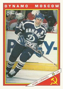 #40R Andrei Lomakin - Dynamo Moscow - 1991-92 O-Pee-Chee Hockey - Sharks & Russians