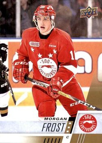 #40 Morgan Frost - Sault Ste. Marie Greyhounds - 2017-18 Upper Deck CHL Hockey