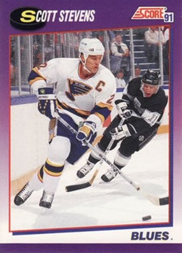 #40 Scott Stevens - St. Louis Blues - 1991-92 Score American Hockey