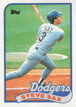 #40 Steve Sax - Los Angeles Dodgers - 1989 Topps Baseball