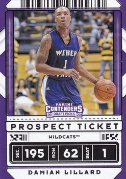 #40 Damian Lillard - Weber State Wildcats - 2020 Panini Contenders Draft Picks Basketball