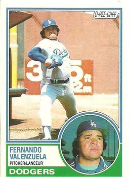 #40 Fernando Valenzuela - Los Angeles Dodgers - 1983 O-Pee-Chee Baseball