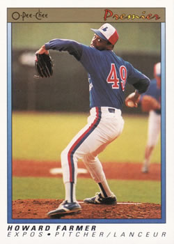 #40 Howard Farmer - Montreal Expos - 1991 O-Pee-Chee Premier Baseball