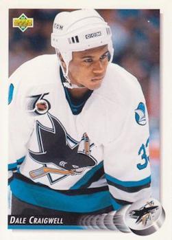 #40 Dale Craigwell - San Jose Sharks - 1992-93 Upper Deck Hockey