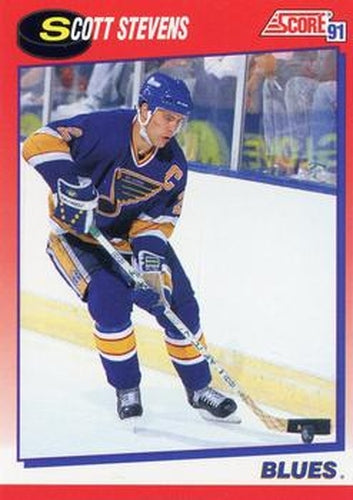 #40 Scott Stevens - St. Louis Blues - 1991-92 Score Canadian Bilingual Hockey