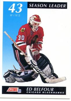 #410 Ed Belfour - Chicago Blackhawks - 1991-92 Score American Hockey