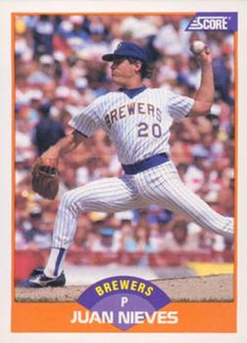 #410 Juan Nieves - Milwaukee Brewers - 1989 Score Baseball